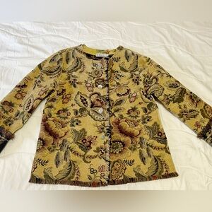 Floral Knit Cardigan with Button Detail